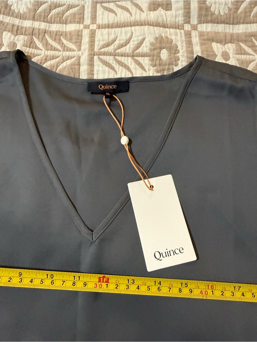 Silk Quince Women's Sleeveless V-Neck Top — Charcoal Gray - Picture 7 of 9